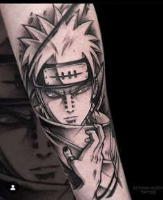 Geek Tattoos, Pain Naruto, Black Tattoo Cover Up, Manga Tattoo, Forarm Tattoos, Naruto Tattoo, Geek Tattoo, Half Sleeve Tattoos For Guys, Japan Tattoo