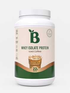 a jar of whey chocolate protein on a white background with the label below it