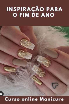 French Manicure Nails, Fall Nail Art, Gel Nail Designs, Best Acrylic Nails, Gold Nails, French Manicure, Bride Hairstyles, Nail Manicure, Nail Designer