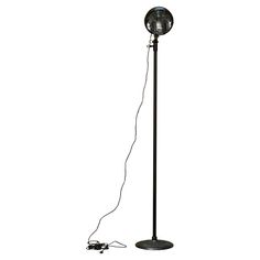 Industrial-style floor lamp made entirely of black-stained metal and 1980s grilled parabola lampshade. Industrial Style Floor Lamp, Black Metal Floor Lamp, Copper Floor Lamp, Metal Floor Lamp, Industrial Floor Lamps, Glass Floor Lamp, Italian Lighting, Vintage Floor Lamp, Metal Floor Lamps