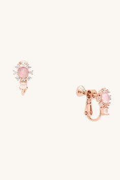 The Ejsa earrings are classy and elegant. This pair is designed to help your outfit look carefully crafted with minimal effort. Elegant Rose Gold Clip-on Jewelry, Elegant Earrings With Lever Back, Elegant Pink Clip-on Earrings, Elegant Rose Gold Clip-on Earrings, Formal Rose Gold Clip-on Earrings, Rose Gold Drop Earrings Clip-on, Rose Gold Clip-on Drop Earrings, Elegant Pink Clip-on Earrings For Formal Events, Chic Rose Gold Earrings For Formal Occasions