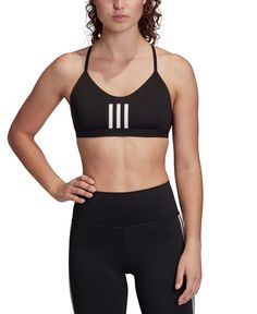 Stay comfortable pose after pose in this low-impact sport bra from adidas. Slender straps add stylish flair and breathability to the low-impact support.


 	Strappy back with power mesh
 	Full coverage
 	INSPIRED FOR: Athleisure
 	Low-impact sports bra ideal for yoga, Pilates and lounging
 	Aeroready wicking technology helps evaporate moisture
 	V-neck; logo at front
 	Recycled polyester/polyester/elastane; mesh: polyester
 	Machine washable
 	Imported Sequin Bra Top, Adidas Design, Adidas Sports Bra, Sports Bra Top, Full Body Suit, Mesh Bra, Bra Brands, Active Outfits, Comfortable Design