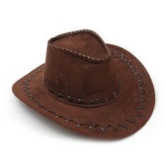 Unisex Vintage Suede Leather Hat with Wide Brim Wild West Fancy Dress, Sombrero Cowboy, Cowgirl Vintage, Brown Cowboy Hat, Chapeau Cowboy, Western Cowboy Hats, Vintage Cowgirl, Vintage Suede, Western Hats