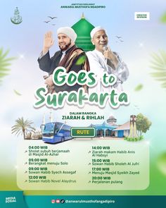 an advertisement for the event goes to surafra, featuring two men in traditional garb