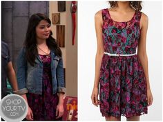 iCarly: Season 7 Episode 2 Carly’s Purple Lace Dress Carly Shay Outfits, Outfits From Tv Shows, Carly Shay, Go To Outfits, Summer Wedding Dresses, Tatiana Maslany, Hats Hairstyles, Purple Lace Dress, Drama Fashion