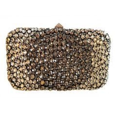 Swarovski crystal glams up this clutchRemovable crossbody chain, about 24" dropTop clasp closure7"L X 5"H Made in Italy... Silver Handbags, Valentino Crossbody, Valentino Purse, Tiny Purse, Brown Crossbody Purse, Silver Purse, Silver Handbag, Valentino Handbags, Embellished Clutch