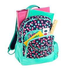 Mint Paisley Backpack Confetti Dots, Book Bags, Ikat Pattern, Confetti, Back To School, Hot Pink, Paisley, Dots, Mint