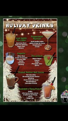 the holiday drinks menu is displayed