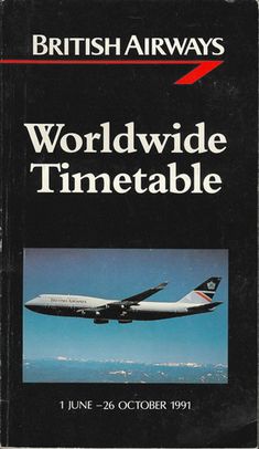 an airplane flying in the sky with words on it that read world wide timetable, june - to - october 1971