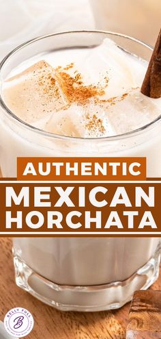 the mexican horchata is served in a glass bowl