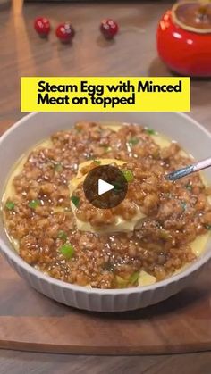 62K views · 547 reactions | "🥚🥩🫕🥣 Steam Egg with Minced Meat on Topped" #egg #meat #deliciousfood #asianfood #reels | Aries Yanson Menil Steam Egg, Steamed Eggs, Minced Meat, Ground Meat, Asian Recipes, Steam, Egg, Yummy Food, Meat