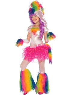 Kids' Rainbow Unicorn Costume - costumes.com Diy Unicorn Costume, Unicorn Headpiece, Girl Unicorn Costume, Unicorn Costume Kids, Unicorn Halloween Costume, Monster Costumes, Rainbow Tutu, Unicorn Halloween, Unicorn Dress