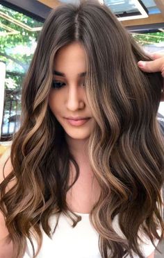 Brunette Hair Color With Highlights, Hair Color Pictures, Rambut Brunette, Hot Hair Colors, Long Hair Color, Hair Color Highlights