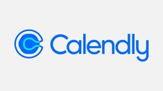 the logo for calelly is shown in blue