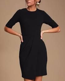 Can you wear black to a wedding? Here are 17 black dresses that are completely wedding-appropriate. See and shop what to wear to a wedding here. Chic Black Dress, Black Dresses Classy, Black Dress Outfits, Tumblr Outfits, Elegante Casual, Looks Street Style, Half Sleeve Dresses, Winter Dress, Dress Zipper