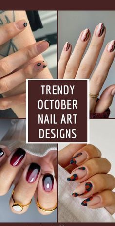 Add a bronze glow to your nails for warm, fall-inspired style! 🌿 Perfect for cozy days. 💖 Save now! October Nail Art, Nail Designs For Autumn, October Nail Designs, Cranberry Nails, Deep Red Nails, Winter Nail Polish, Golden Nails, Back To School Nails, Magic Nails