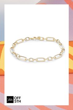 Alternating Oval And Paperclip Links Make This 14k Gold Bracelet An Elegant-Yet-Modern Piece. 14k Yellow Gold Lobster Clasp Made In Italy Size Length, About 7.5" Click Here For A Guide To Jewelry & Watches. Center Core - Jewelry Trunk > Saks Off 5th > Barneys Warehouse. Saks Fifth Avenue Made In Italy. Luxury Paperclip Bracelet With Oval Links, Elegant Gold Bracelet With Cable Chain In Oval Shape, Elegant Oval Gold Bracelet With Cable Chain, Elegant Oval Gold Cable Chain Bracelet, Modern Gold Oval Cable Chain Bracelet, Elegant Oval Yellow Gold Paperclip Bracelet, Elegant Yellow Gold Oval Paperclip Bracelet, Formal Gold Bracelet With Cable Chain, Gold Cable Chain Bracelet For Formal Occasions