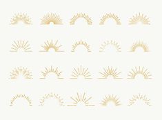 the sun's rays in different positions and sizes royalty illustration on white background stock photo