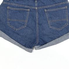 Item is in good used condition. > Size: S > Waist Size: 30" > Inside Leg: 3" > Rise: 9" > Hem: 11" Denim Jeans With Belt Loops And Short Legs, Dark Wash Short Leg Denim Jeans, High Waist Medium Wash Jean Shorts For Streetwear, Blue Denim Shorts, Waist Size, Blue Denim, Denim Shorts, Lab, Blue