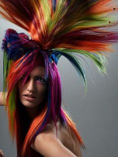 Why?! Hair Tint, At Home Hair Color, Wild Hair, Crazy Hair Days, Creative Hairstyles, Rainbow Hair, Hair Art