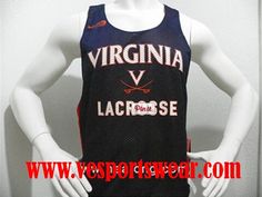 a male mannequin wearing a black and red basketball jersey with the words virginia v lacrosse on it