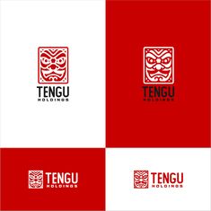 the logo for tengo holdings, which is designed in red and white colors