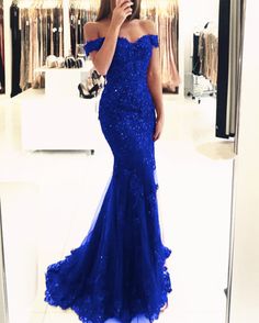 Gorgeous Royal Blue Prom Dress Long Mermaid Party Dresses Lace Sequins Beaded Off Shoulder Sweetheart Formal Evening Gowns on Storenvy Mermaid Gown Prom, Mermaid Style Dress, Mermaid Prom Dresses Lace, Royal Blue Prom Dresses, Purple Prom Dress, Burgundy Prom Dress, Dresses Indian, Red Prom, Lace Mermaid