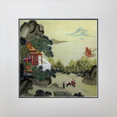 King Silk Art Handmade Embroidery Tang Bohu 37005 - Etsy Embroidery Chinese, Chinese Prints, Mountain Farm, Asian Wall Art, Chinese Embroidery, Architecture Painting, Silk Art, Picture Gifts, Artwork Pictures