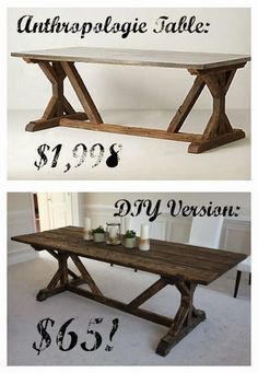 two different types of tables with prices on the top and bottom one is $ 695