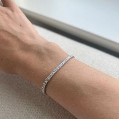 Diamond Baguette Tennis Bracelet - Alexis Jae Jewelry Baguette Bracelet, Diamond Baguette, Bf Gifts, Diamond Tennis Bracelet, Jewelry Fashion Trends, Dynamic Design, Baguette Cut Diamond, North South, Tennis Bracelet Diamond