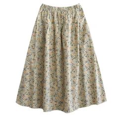 Details: Gender: Women Item Type: Skirt Material: Cotton Season: Summer Pattern: Floral Style: Casual, Loose, Retro Waist Type: Elastic Waist Size: One Size Waist: 70.00 - 100.00 cm/ 27.56 - 39.37 " Length: 81.00 cm/ 31.89 " Hip: 146.00 cm/ 57.48 " Non-stretch Cotton Skirt With Floral Print, Casual Full Skirt For Spring, Flower Skin, Summer Pattern, Printed Skirt, Summer Patterns, Floral Style, Summer Cotton, Pattern Floral