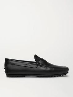 TOD'S City Gommino Leather Penny Loafers for Men | MR PORTER Penny Loafers Men, Black City, Loafers For Men, Tods Shoes, Black Loafers, Driving Shoes, Formal Shoes, Penny Loafers, Mr Porter