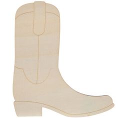 a wooden cowboy boot cut out on a white background