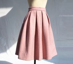 " *Pleated skirt *Hidden pockets *Length approx : 70cm *Wash by hand or machine with cold water *The Skirt is made of wool. Auailable in women's us size XXS to 3XL as well as custom size and plus size  XXS: Waist:66cm/26\" Length:68cm/26.7\" XS: Waist:70cm/27.5\" Length:68cm/26.7\" S: Waist:74cm/29\" Length:68cm/26.7\" M: Waist:78cm/30.5\" Length:70cm/27.5\" L: Waist:82cm/32\" Length:70cm/27.5\" XL: Waist:86cm/33.8\" Length:70cm/27.5\" XXL: Waist:90cm/35.5\" Length:70cm/27.5\" 3XL: Waist:94cm/37 Pink Pleated Skirt For Fall, Fall Pleated Pink Skirt, A-line Pleated Skirt With Pockets For Fall, Fall A-line Pleated Skirt With Pockets, Fall Full Pleated Skirt With Box Pleat, Fall Pleated Flared Skirt With Pockets, Fall Flared Pleated Skirt With Pockets, Fall Pink Lined Pleated Skirt, Fall Pleated Full Skirt With Pockets