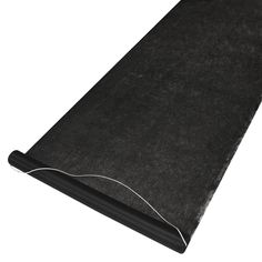 a roll of black felt on a white background