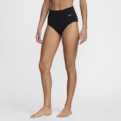 Want extra coverage? Try the Nike Essential Swim Bottoms. A high-waisted design sits at your natural midline and moderate bottom coverage keeps you super comfortable, while offering an option for those who want a little bit more from their swimwear. High Waisted Swim Bottoms, Swimming Swimsuit, Nike Swim, High Waisted Swim, Swim Bottoms, Black Nikes, Womens Swim, Swimming, High Waisted