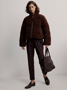 . Brown Winter Outerwear With Zip Cuffs, Versatile Brown Outerwear For Winter, Casual Fall Puffer Jacket With Zip Cuffs, Chic Winter Outerwear With Zip Cuffs, Oversized Silhouette, Women Clothing Boutique, Puffer Jacket, Oversized Fits, Boutique Clothing