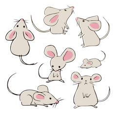 a set of cartoon mouses with different poses and expressions for each character in the game