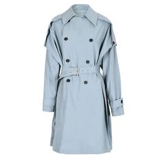 Discover Timeless Elegance and Comfort Step into the world of classic fashion with our Elegant Gray Blue Bat Sleeve Trench Coat, a must-have for every woman's wardrobe. Blending the sophistication of a traditional trench coat with the unique flair of a cape shawl, this exquisite piece is perfect for those who appreciate minimalist elegance with a touch of uniqueness. Product Features Bat Sleeved Design: Modern and spacious, offering comfort and style. Double Breasted Closure: Classic and secure, Classic Blue Double-breasted Outerwear, Blue Belted Double-breasted Outerwear, Classic Light Blue Outerwear For Fall, Classic Light Blue Long Sleeve Outerwear, Classic Light Blue Winter Outerwear, Chic Blue Outerwear With Belted Cuffs, Blue Winter Outerwear With Belted Cuffs, Classic Blue Outerwear For Spring, Elegant Blue Belted Outerwear