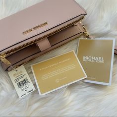 Nwt Michael Kors Large Jet Set Travel Double Zip Wristlet Removable Wristlet Strap, Saffiano Leather, Gold Tone Hardware Powder Blush Pink Mk Wallet, Gold Wallet, Michael Kors Wristlet, Powder Blush, Leather Bifold Wallet, Michael Kors Wallet, Black Wallet, Leather Wristlet, Kors Jet Set