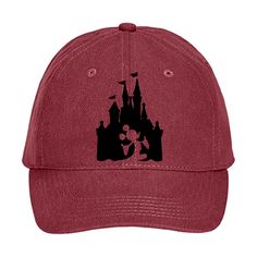 Disney hat/ Mickey Mouse Cinderella’s castle hat/ Disney baseball hat/ Disney vacation Mickey silhouette adjustable cap featuring Mickey’s silhouette in Cinderella’s Castle printed in black.This classic cotton twill cap is unstructured and adjustable, offering versatility and lightweight comfort.• cotton • 6 panel, unstructured• 6 sewn eyelets• 6 rows of stitching on bill• Pre-curved bill• Self fabric closure with antique brass buckle and grommet tuck-in Disney Hat, Mickey Silhouette, Disney Hats, Mickey Mouse Head, Disney Vacation, Brass Buckle, Disney Vacations, Baseball Hat, Cotton Twill