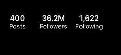 two numbers are shown in white on a black background with the words, 350m, 1, 522 followers following