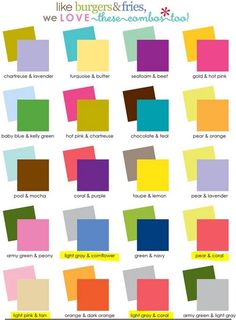 the color scheme for different colored squares