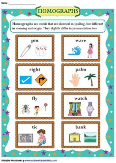 homographs worksheet with pictures and words to help students learn the english language