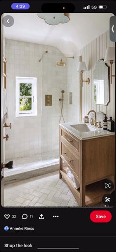 the bathroom is clean and ready to be used as a shower stall or sink area