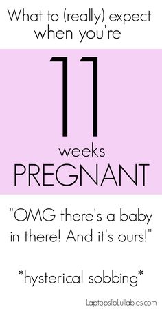 a pink background with the words 11 weeks pregnant