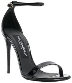 Dolce & Gabbana strap100mm patent-leather Sandals | Black | FARFETCH