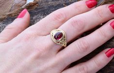 Ruby statement ring-Ruby ring-Art deco ring-Gold Ring-Women Jewelry-For her-Holidays gift-FREE SHIPPING-Fashion ring-Ruby stackable ring This is a beautiful vintage style ruby ring made of 14K Yellow gold setting of 4 grams. This amazing piece of jewelry is suitable for a variety of occasions, whether it is engagement, anniversary or any other meaningful moment. This beautiful ring will draw compliments wherever you go and it will sparkle on a finger. This is a sizable ring and it's possible to Antique Rings With Bezel Setting As Gift, Antique Bezel Set Rings As Gifts, Antique Rings With Bezel Setting For Gift, Antique Style Toe Ring As Gift, Vintage Stackable Rings For Formal Occasions, Antique Toe Ring As Gift, Antique Toe Rings For Gifts, Vintage Ring With Bezel Setting As Gift, Vintage Bezel Setting Ring As A Gift