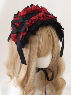 This price is for a hairband only, others are not included. Lolita Accessories:HairbandSizeFree SizeLength33Width12 Adjustable Red Bow Hair Accessories, Adjustable Red Hair Accessories With Bow, Adjustable Black Harajuku Headband, Red Bow Hair Accessories, Cute Black Headband Hair Accessories, Adjustable Harajuku Headband, Adjustable Mini Hats With Bow On Headband, Adjustable Black Ribbon Headband, Cute Headband Hair Accessory