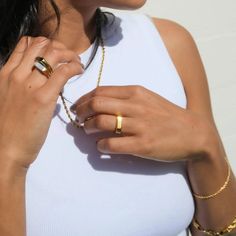 This Blanne Gold Signet ring is a staple in every ring collection. Perfect for stacking and mixing with any style. Made of titanium steel with 18 Karat gold finish and built to last. Collecting Shells, Virgo Necklace, The Endless Summer, Sea Shore, Vintage Jewelry Box, Gold Signet Ring, Stylish Rings, Necklace Chain Lengths, Silver Plated Jewelry